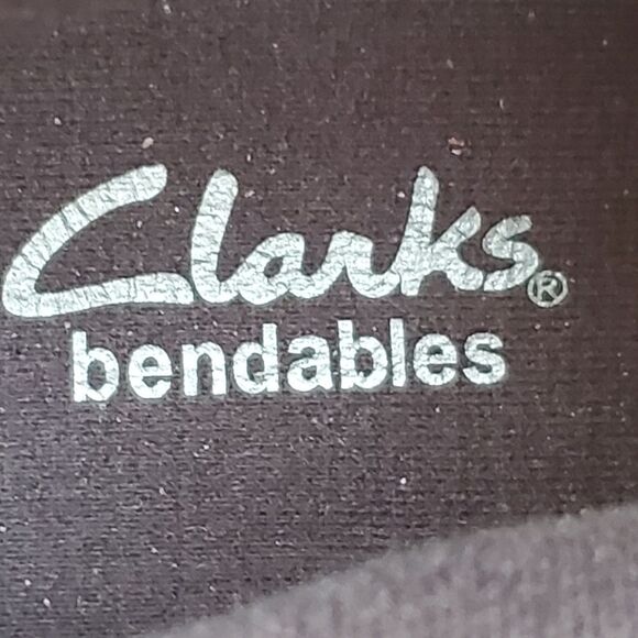 Clarks Bendables Black Leather Chunky Heel Side Zip Ankle Boots Booties 8.5 - Picture 5 of 7